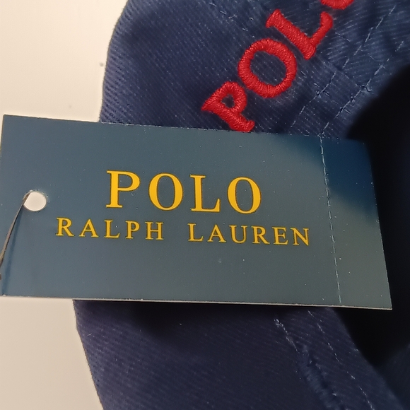 POLO RALPH LAUREN MEN'S NAVY BLUE ALL OVER LOGOS CAP HAT OSFA MSRP $49 BRAND NWT - Picture 6 of 7